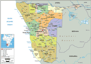 POLITICAL Map of Namibia