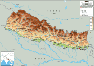 PHYSICAL Map of Nepal