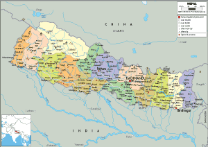 POLITICAL Map of Nepal