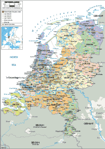 POLITICAL Map of the Netherlands