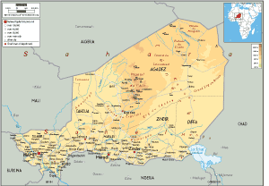 PHYSICAL Map of Niger