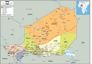 POLITICAL Map of Niger