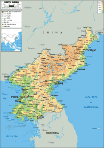 PHYSICAL Map of North Korea