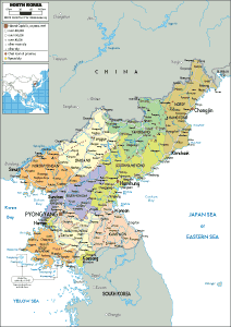 POLITICAL Map of North Korea