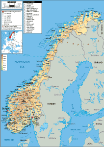 PHYSICAL Map of Norway
