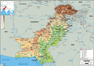 PHYSICAL Map of Pakistan
