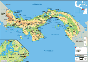 PHYSICAL Map of Panama