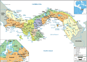 POLITICAL Map of Panama