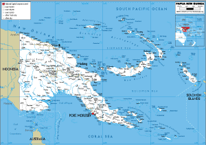 ROAD Map of Papua New Guinea