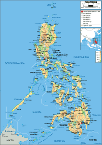 PHYSICAL Map of the Philippines