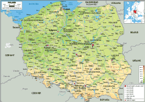 PHYSICAL Map of Poland