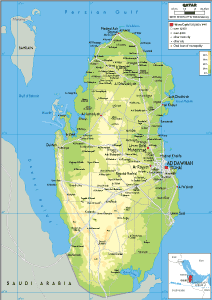 PHYSICAL Map of Qatar