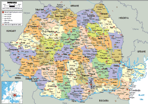 POLITICAL Map of Romania