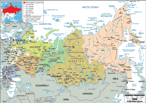 POLITICAL Map of Russia