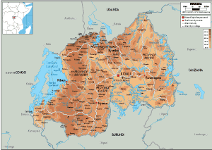 PHYSICAL Map of Rwanda