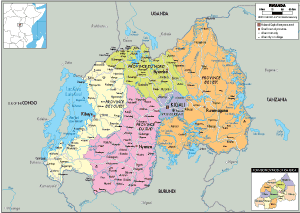 POLITICAL Map of Rwanda
