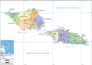 POLITICAL Map of Samoa