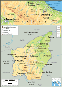 PHYSICAL Map of San Marino