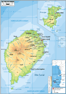 PHYSICAL Map of Sao Tome and Principe