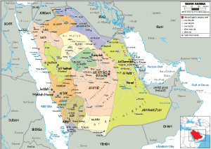 POLITICAL Map of Saudi Arabia