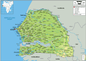 PHYSICAL Map of Senegal