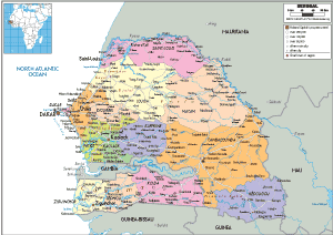 POLITICAL Map of Senegal
