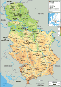 PHYSICAL Map of Serbia