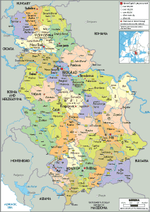 POLITICAL Map of Serbia