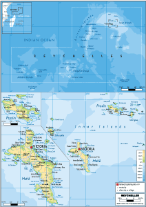 PHYSICAL Map of Seychelles
