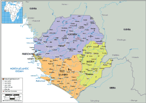 POLITICAL Map of Sierra Leone