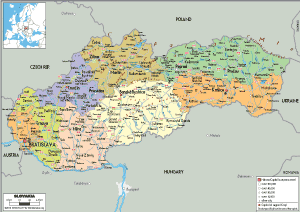 POLITICAL Map of Slovakia