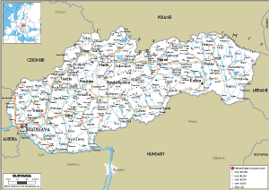 ROAD Map of Slovakia