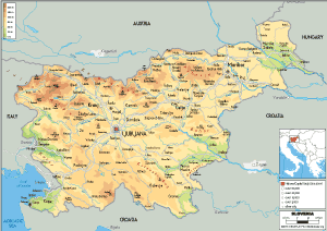PHYSICAL Map of Slovenia