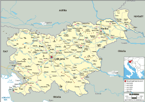 POLITICAL Map of Slovenia
