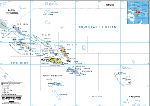 POLITICAL Map of the Solomon Islands