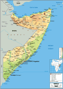 PHYSICAL Map of Somalia