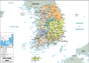 POLITICAL Map of South Korea