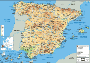 PHYSICAL Map of Spain