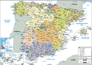 POLITICAL Map of Spain