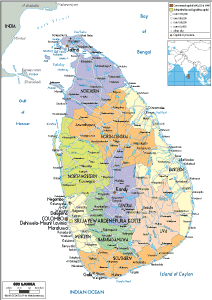 POLITICAL Map of Sri Lanka