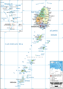 POLITICAL Map of Saint Vincent and the Grenadines