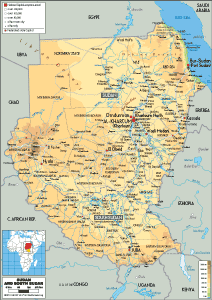 PHYSICAL Map of Sudan