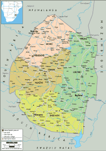 POLITICAL Map of Eswatini