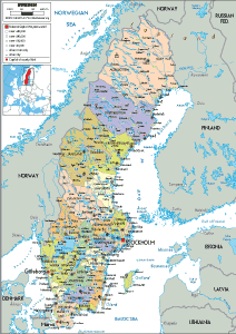 POLITICAL Map of Sweden