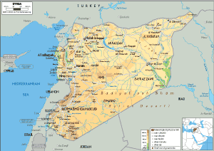 PHYSICAL Map of Syria