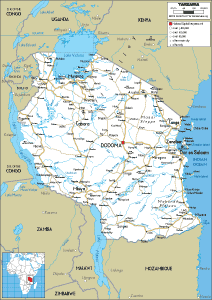 ROAD Map of Tanzania