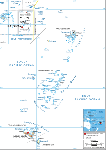 POLITICAL Map of Tonga