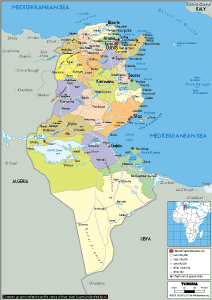 POLITICAL Map of Tunisia