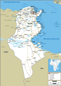ROAD Map of Tunisia