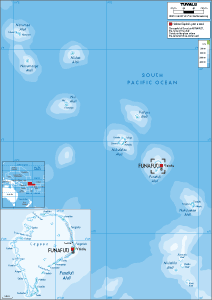 PHYSICAL Map of Tuvalu